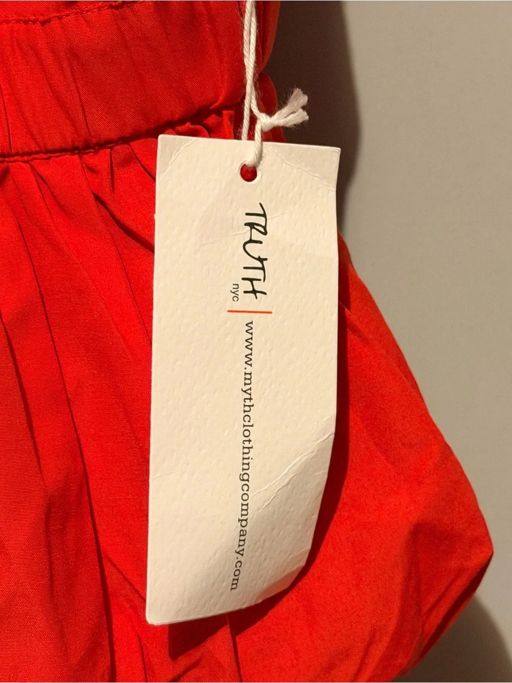 Truth Bright Red V-Neck Tie-Front Peplum Blouse